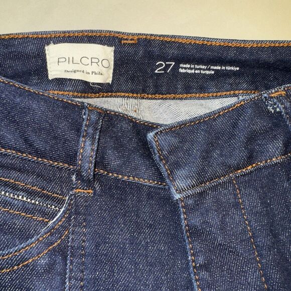 Anthropologie Pilcro Jeans Size 27 Front Seam Dark Wash Straight Leg Cropped - Picture 11 of 13